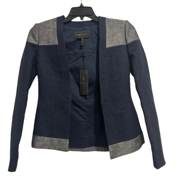 BCBG Maxazria Blue Color Block Cliff Blazer Women’s Size XS - Picture 1 of 11